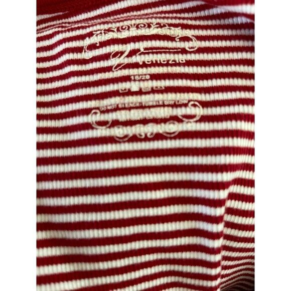 Venezia Lane Bryant Plus 18/20 Red & White Striped Scoop Neck Tank Top - Picture 6 of 6